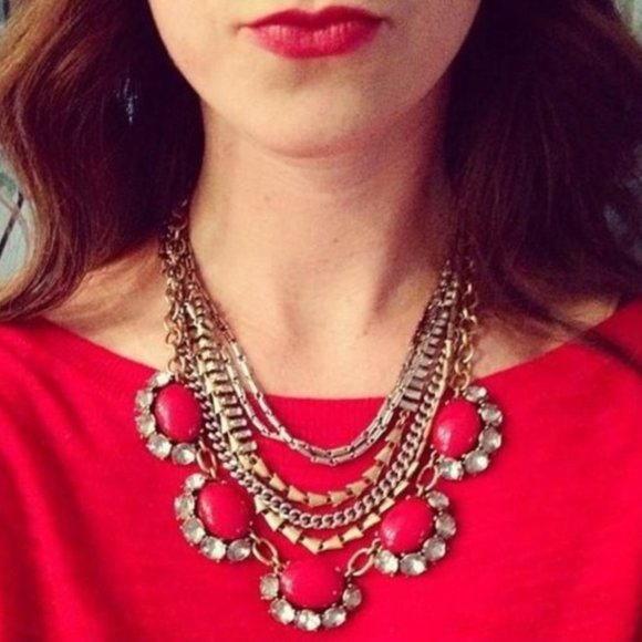 :: S&D🍒CherryRed Vintage Mae Statement Necklace - Picture 3 of 10